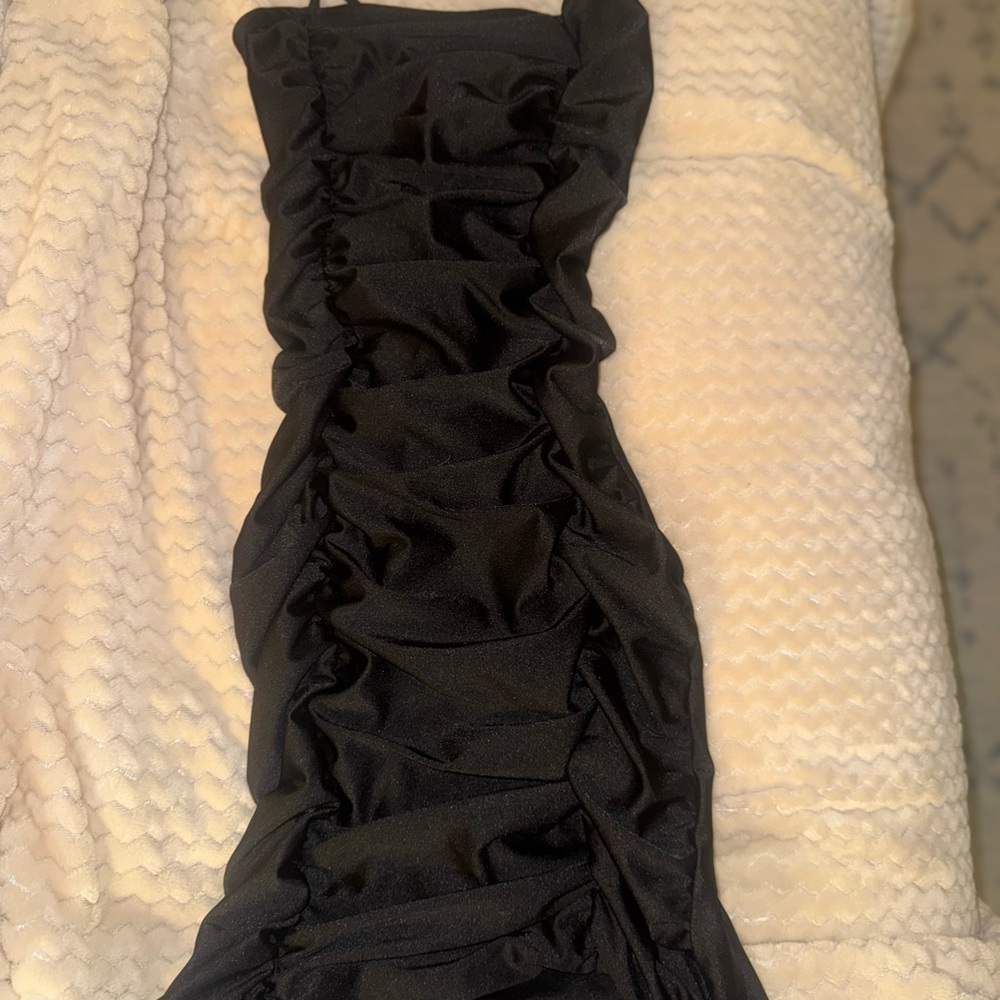 Zara Black Satin Dress